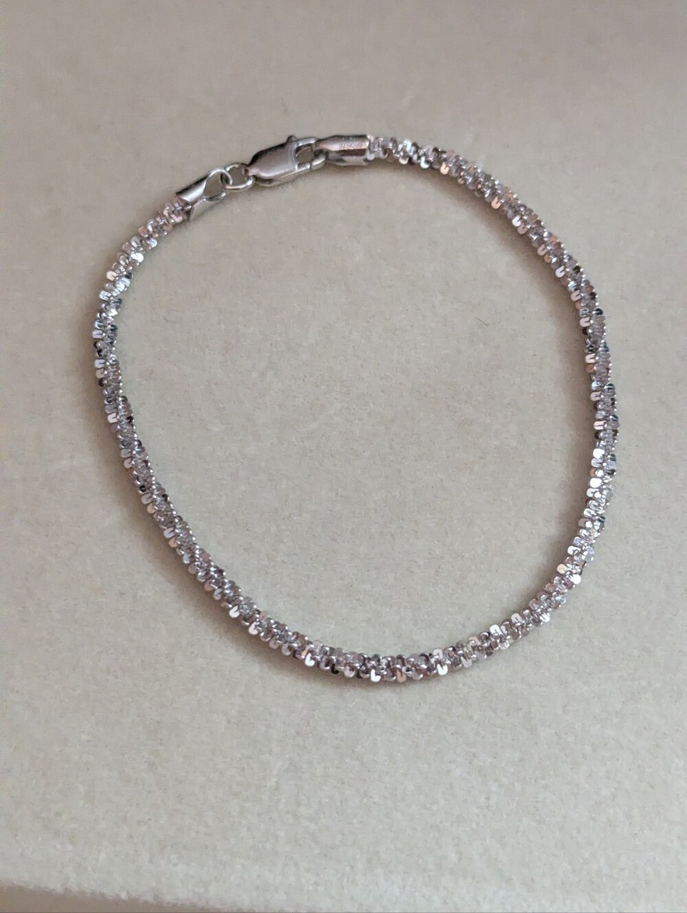 18k  White Gold Filled 7" Chain Bracelet W072326-01